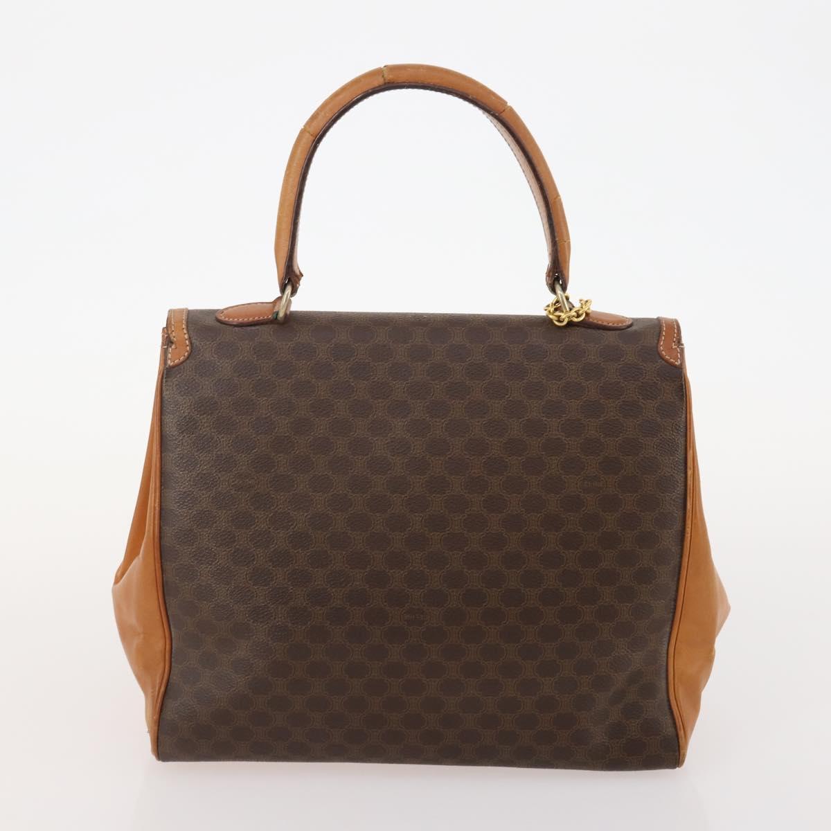 CELINE Macadam Canvas Shoulder Bag PVC Leather 2 Set Brown Auth am11453