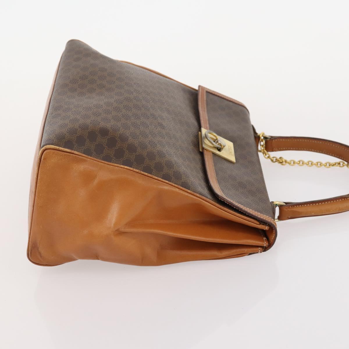 CELINE Macadam Canvas Shoulder Bag PVC Leather 2 Set Brown Auth am11453