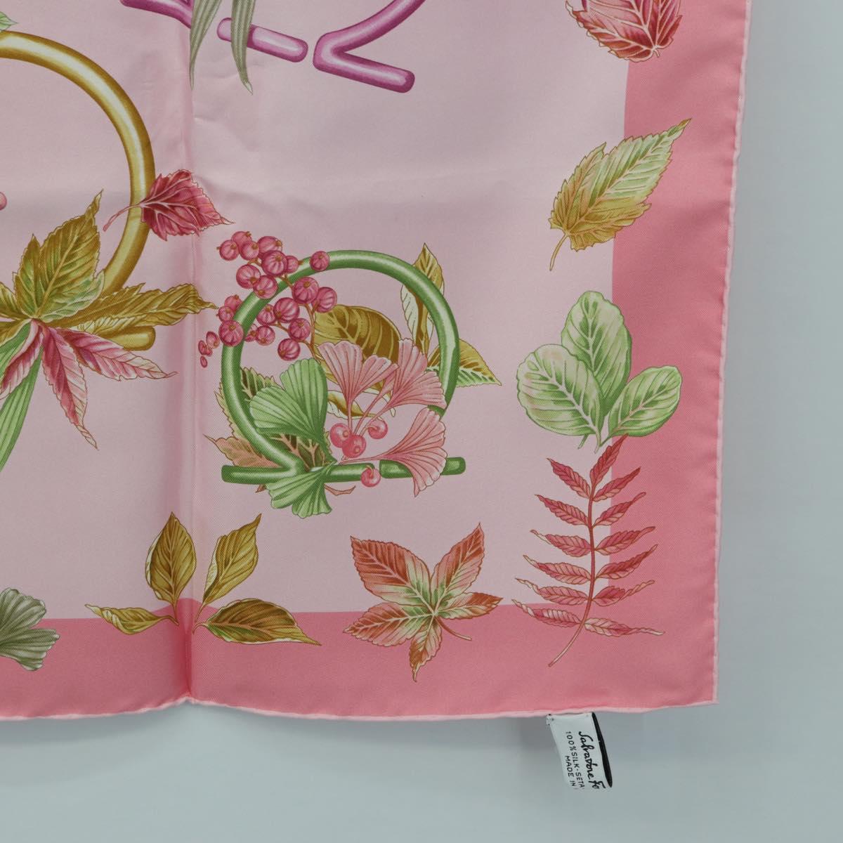 Salvatore Ferragamo Scarf Silk Pink Auth am11466V