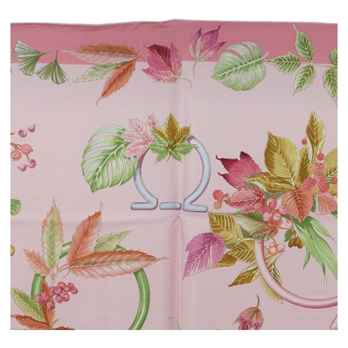 Salvatore Ferragamo Scarf Silk Pink Auth am11466V