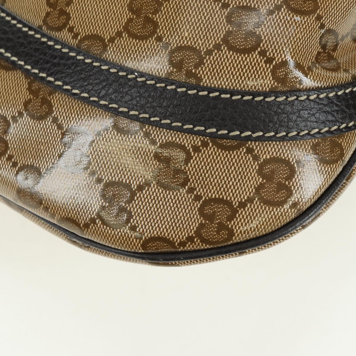 GUCCI GG Crystal Abbey Bag Coated Canvas Outlet Beige Brown 296019 Auth am11474V