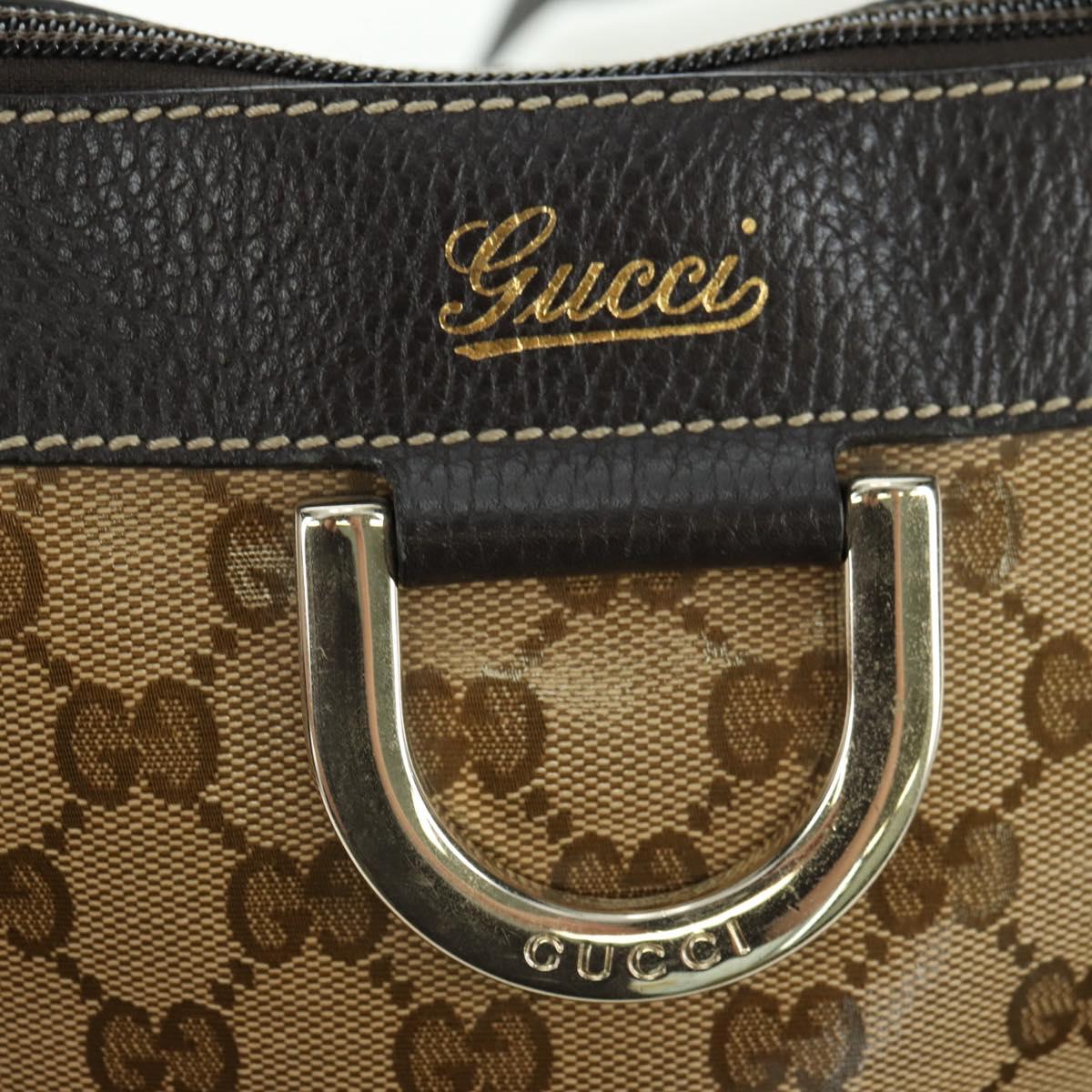 GUCCI GG Crystal Abbey Bag Coated Canvas Outlet Beige Brown 296019 Auth am11474V