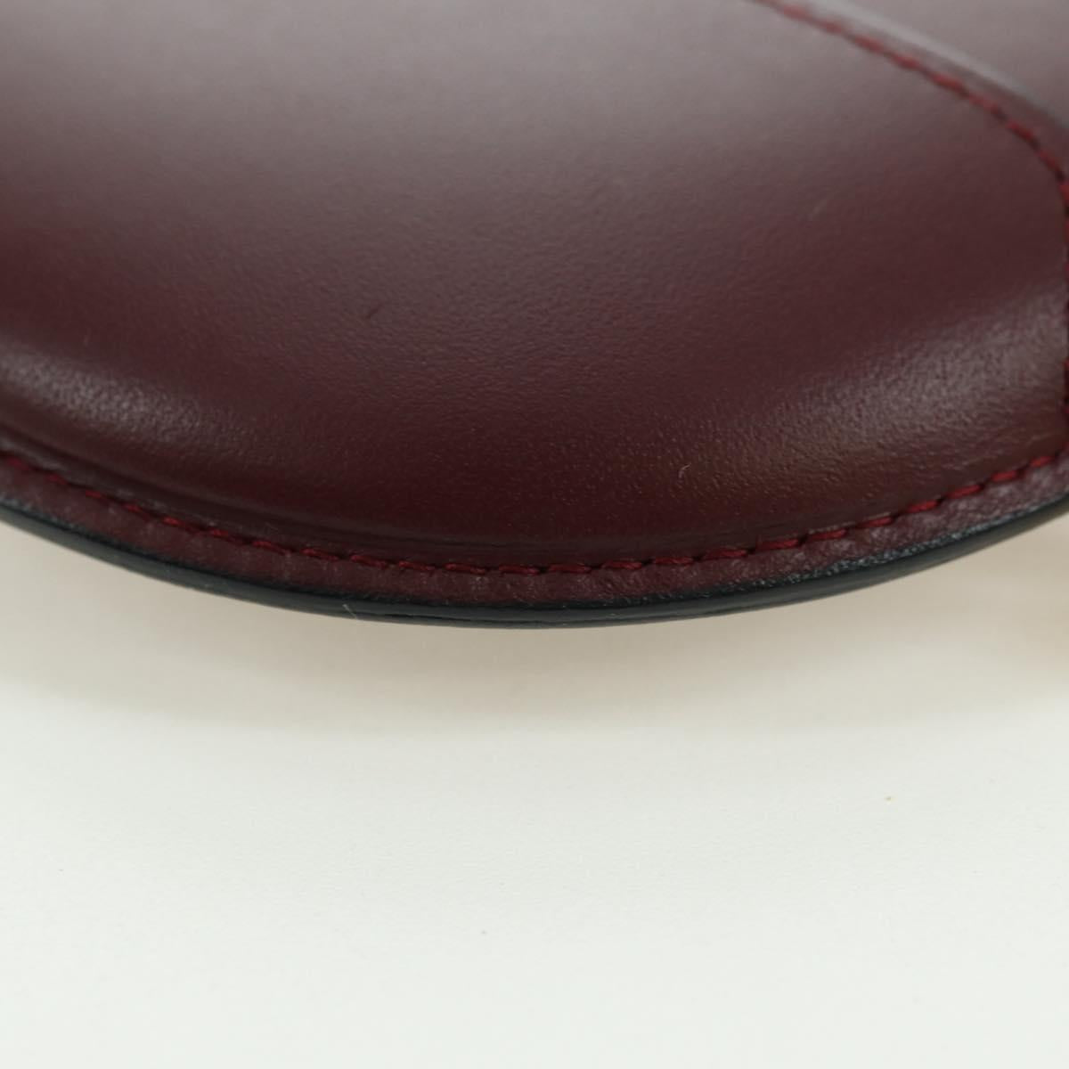 CARTIER Must Line Coin Purse Leather Bordeaux Gold Auth am11475V