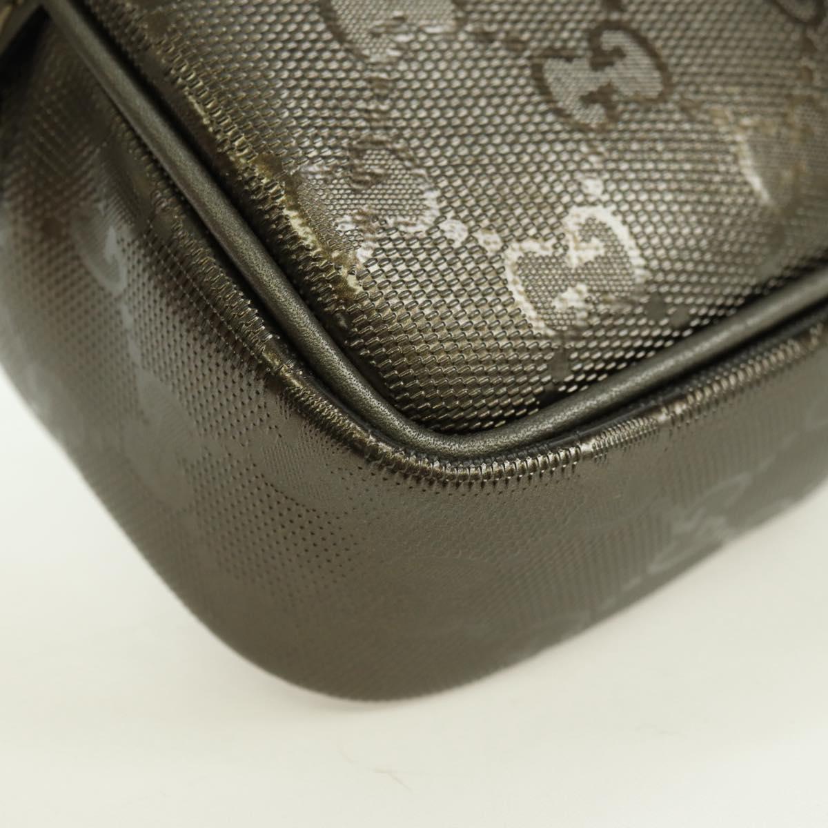 GUCCI GG Implementation Shoulder Bag PVC Gray Silver 201447 Auth am11476V