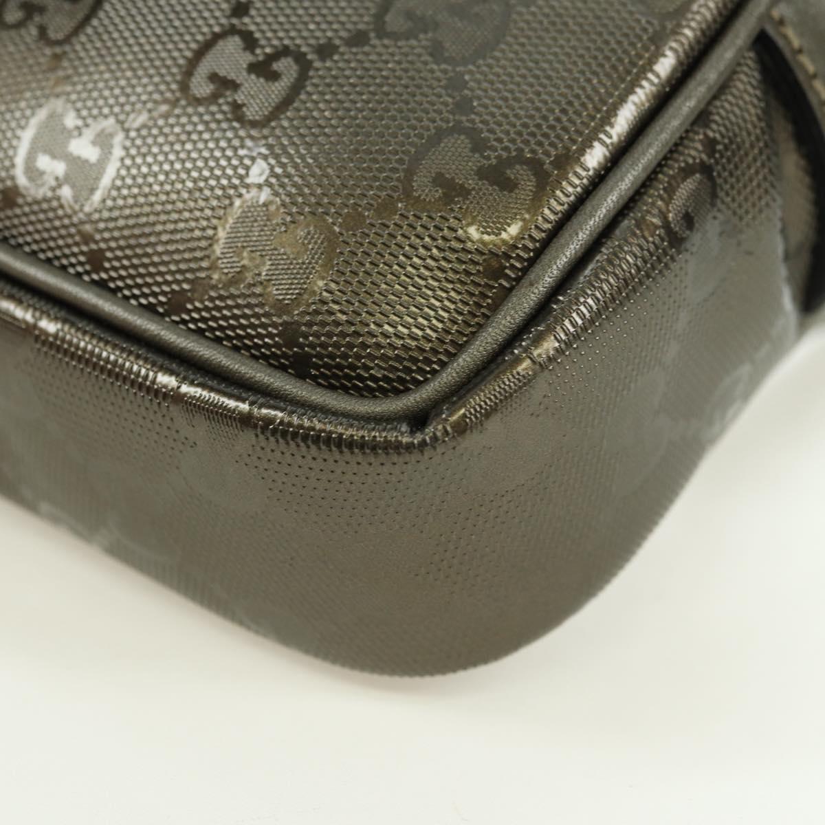 GUCCI GG Implementation Shoulder Bag PVC Gray Silver 201447 Auth am11476V