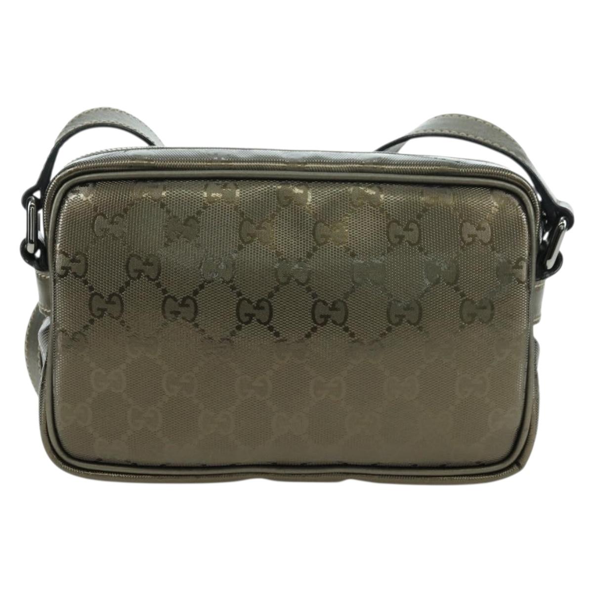 GUCCI GG Implementation Shoulder Bag PVC Gray Silver 201447 Auth am11476V