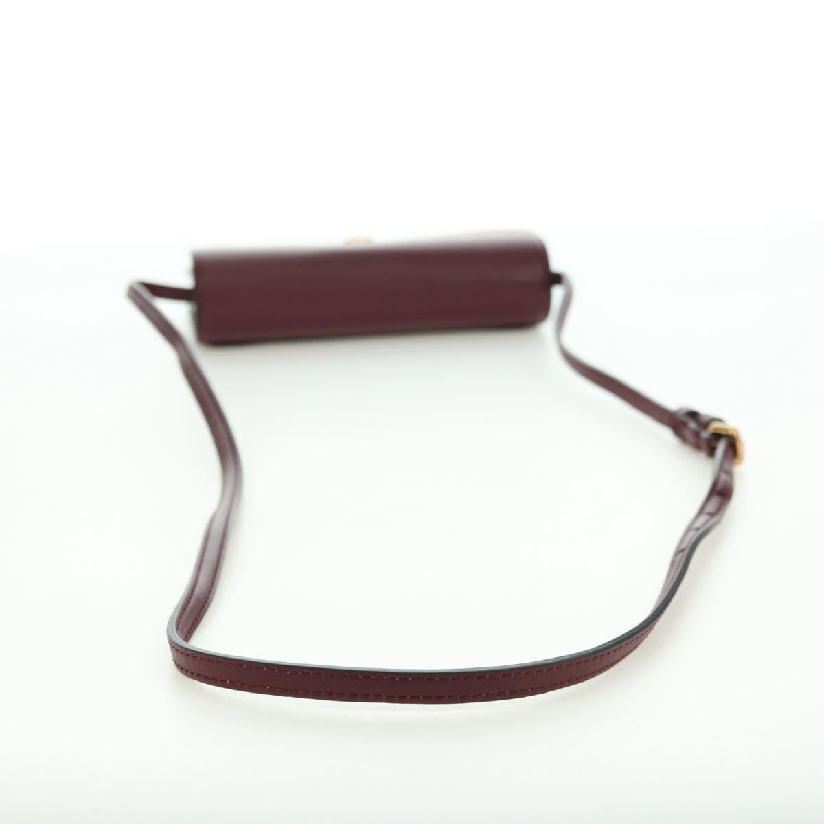 ETRO Paisley Shoulder Bag PVC Leather Gold Bordeaux Auth am11482V