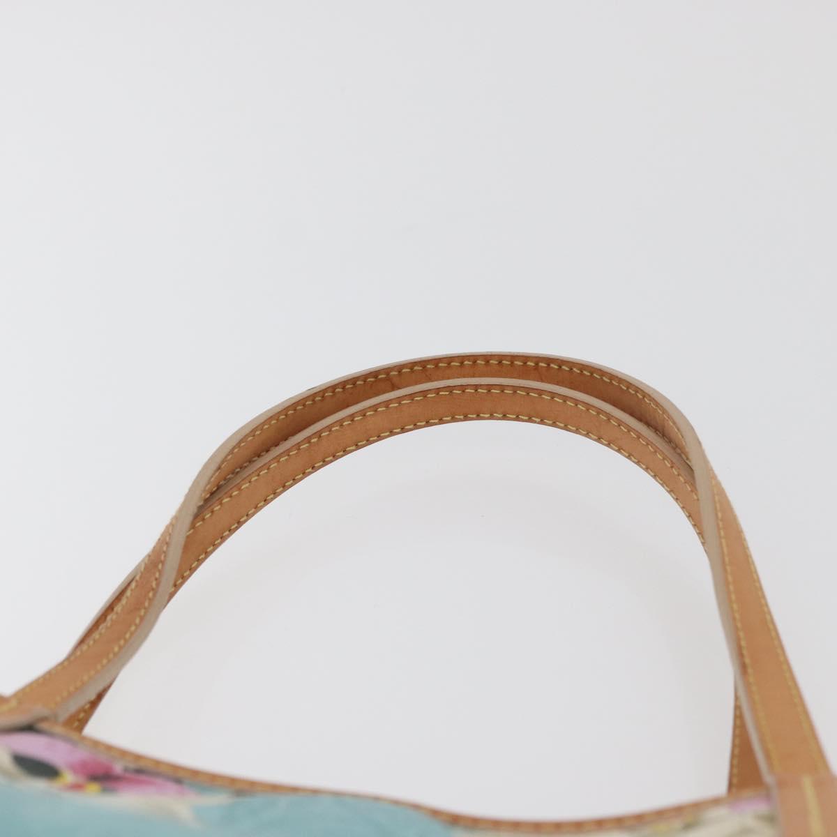 ETRO Paisley Flower Tote Bag PVC Light Blue Gold Auth am11485A
