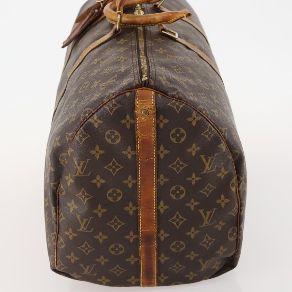 LOUIS VUITTON Monogram Keepall Bandouliere 55 Boston Bag M41414 LV Auth am11487