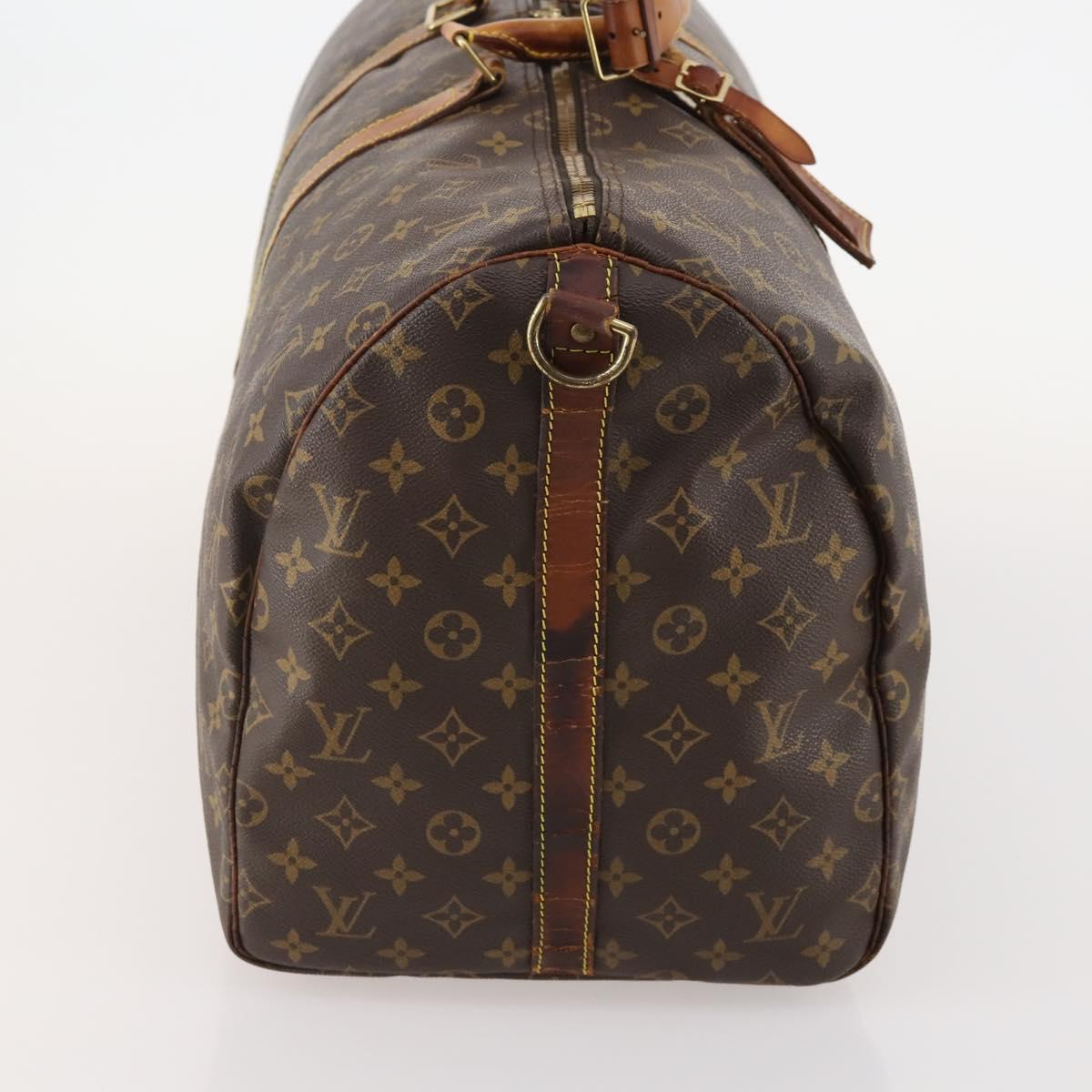 LOUIS VUITTON Monogram Keepall Bandouliere 55 Boston Bag M41414 LV Auth am11487
