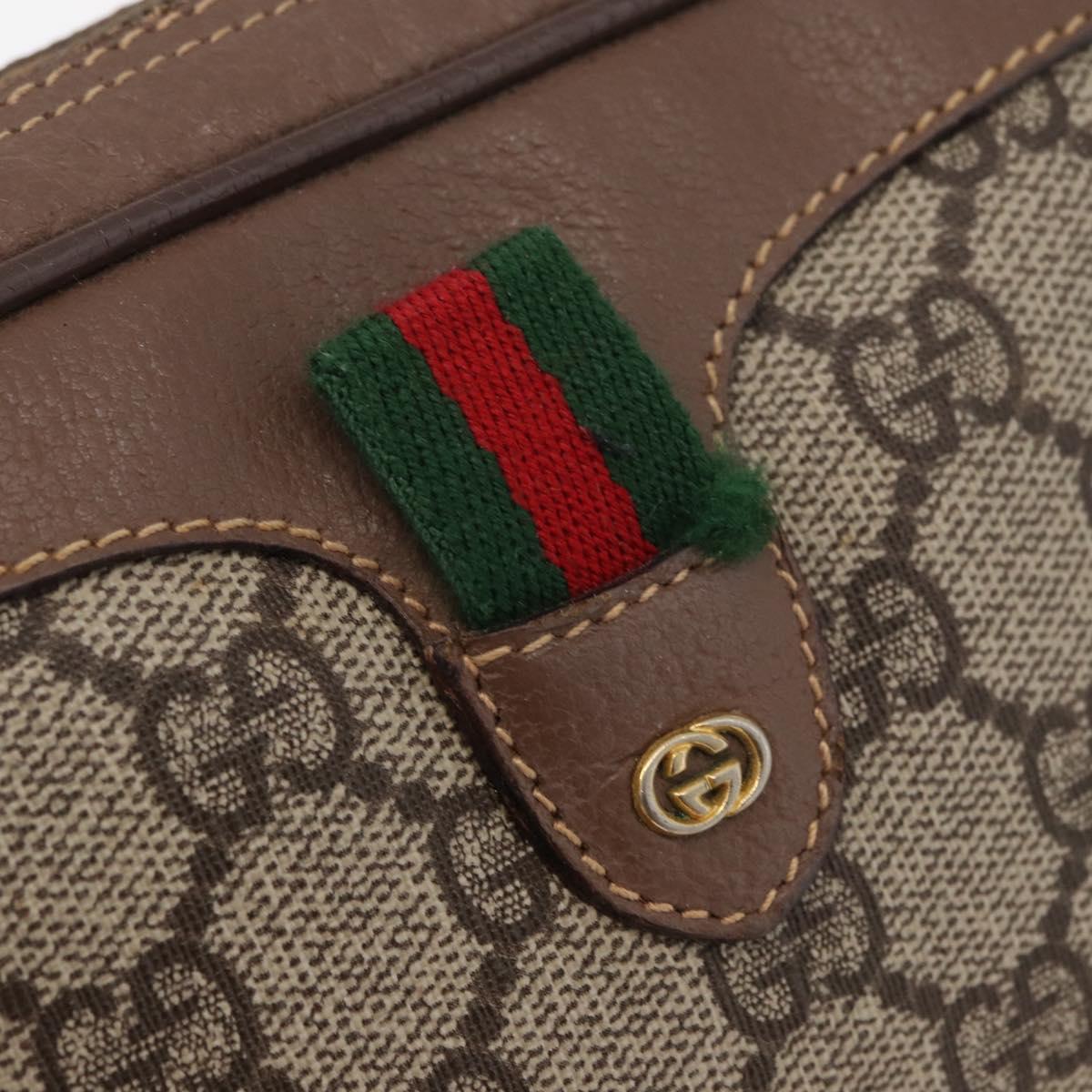 GUCCI GG Supreme Web Sherry Line Bag PVC Beige 007 58 6112 4023 Auth am11491