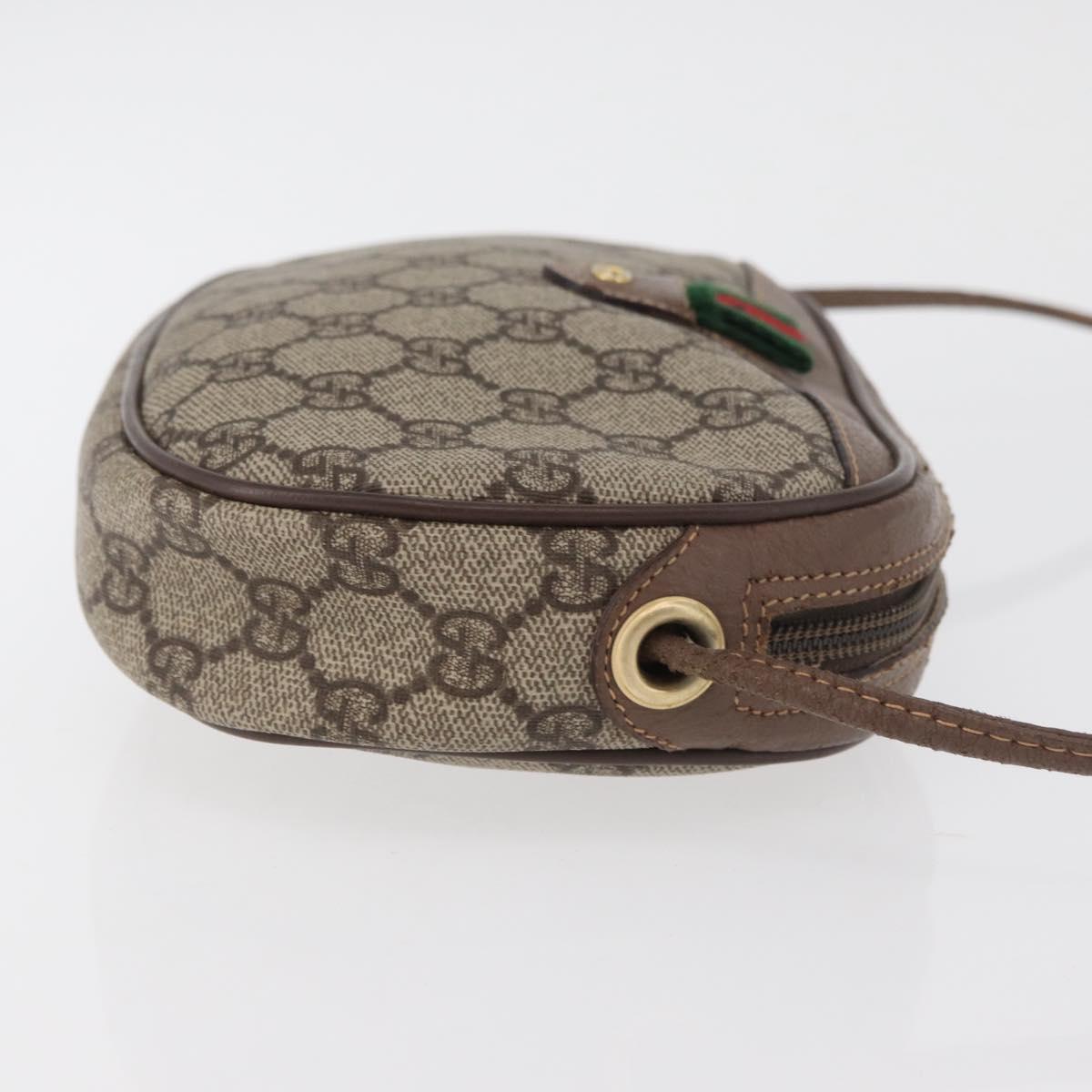 GUCCI GG Supreme Web Sherry Line Bag PVC Beige 007 58 6112 4023 Auth am11491