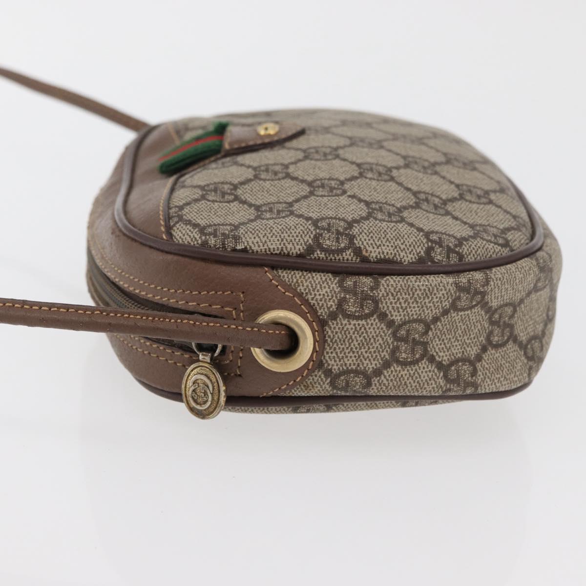 GUCCI GG Supreme Web Sherry Line Bag PVC Beige 007 58 6112 4023 Auth am11491