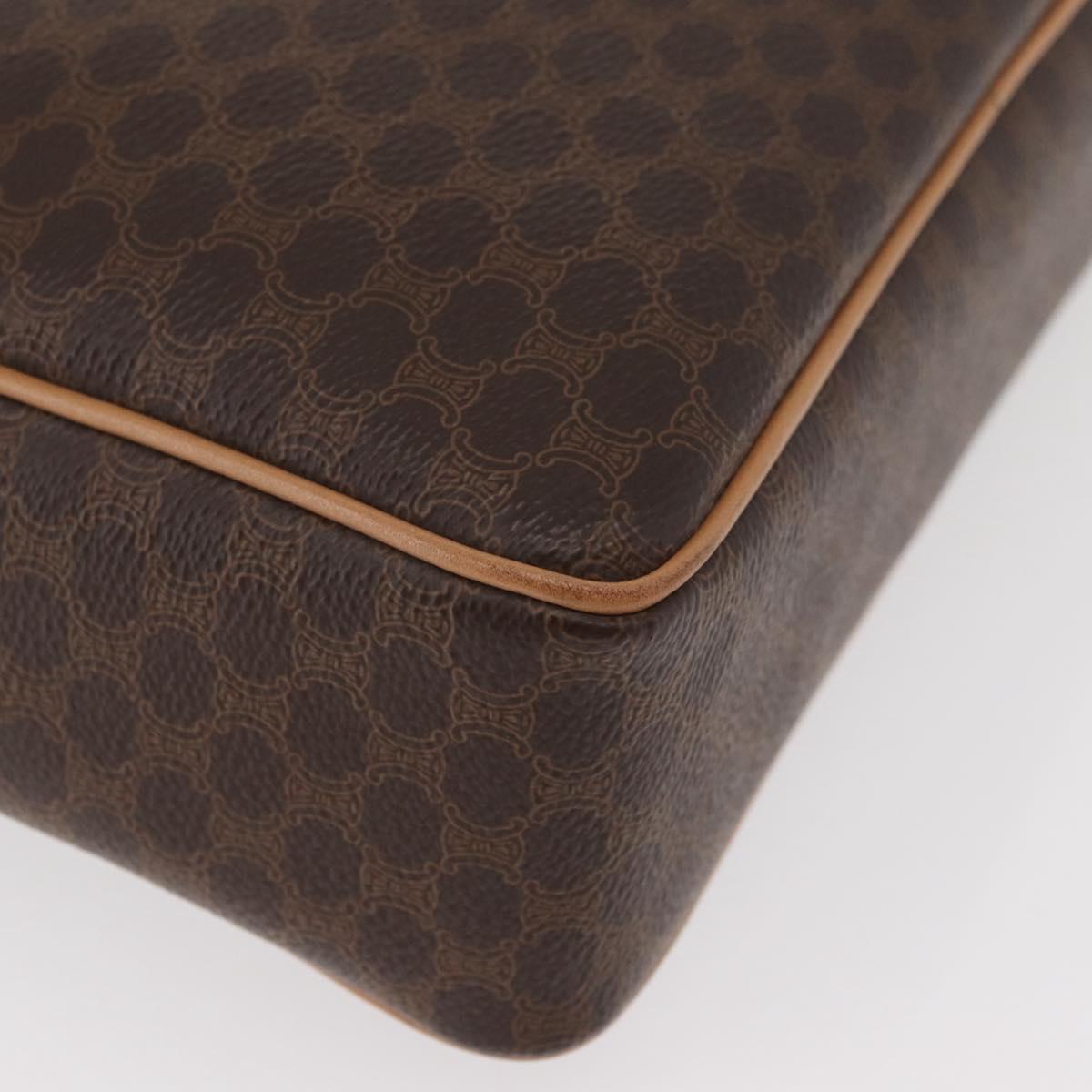 CELINE Macadam Canvas Shoulder Bag PVC Leather Brown Gold Auth am11493A