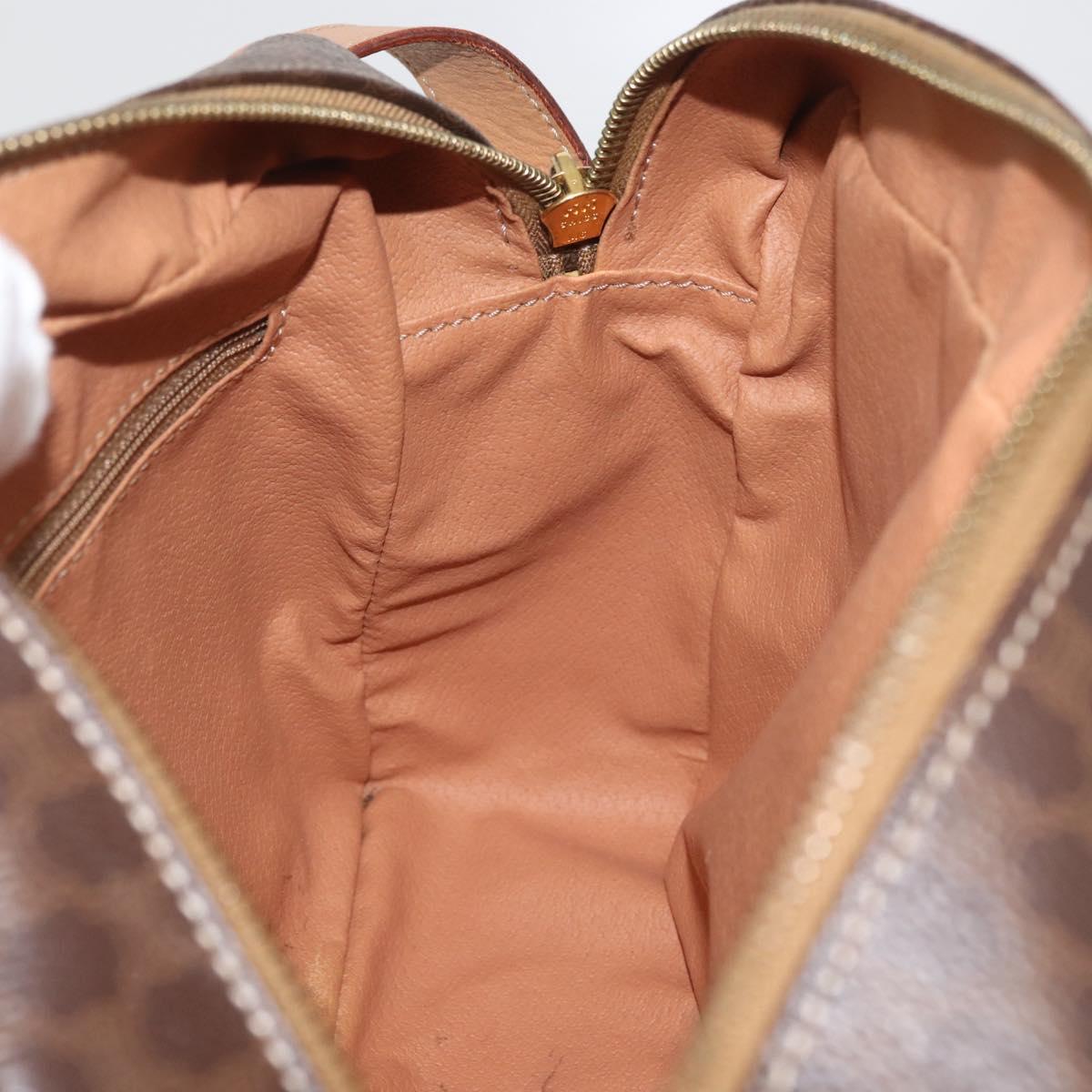 CELINE Macadam Canvas Shoulder Bag PVC Leather Brown Gold Auth am11493A