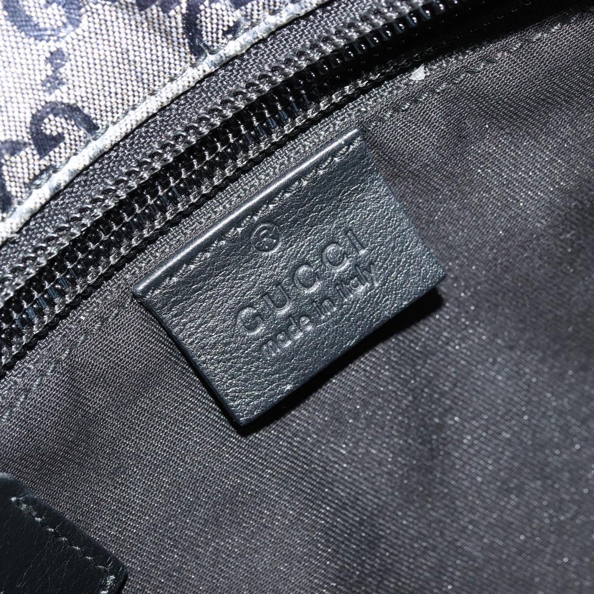 GUCCI GG Crystal Shoulder Bag Coated Canvas Navy Gold 189749 Auth am11494A