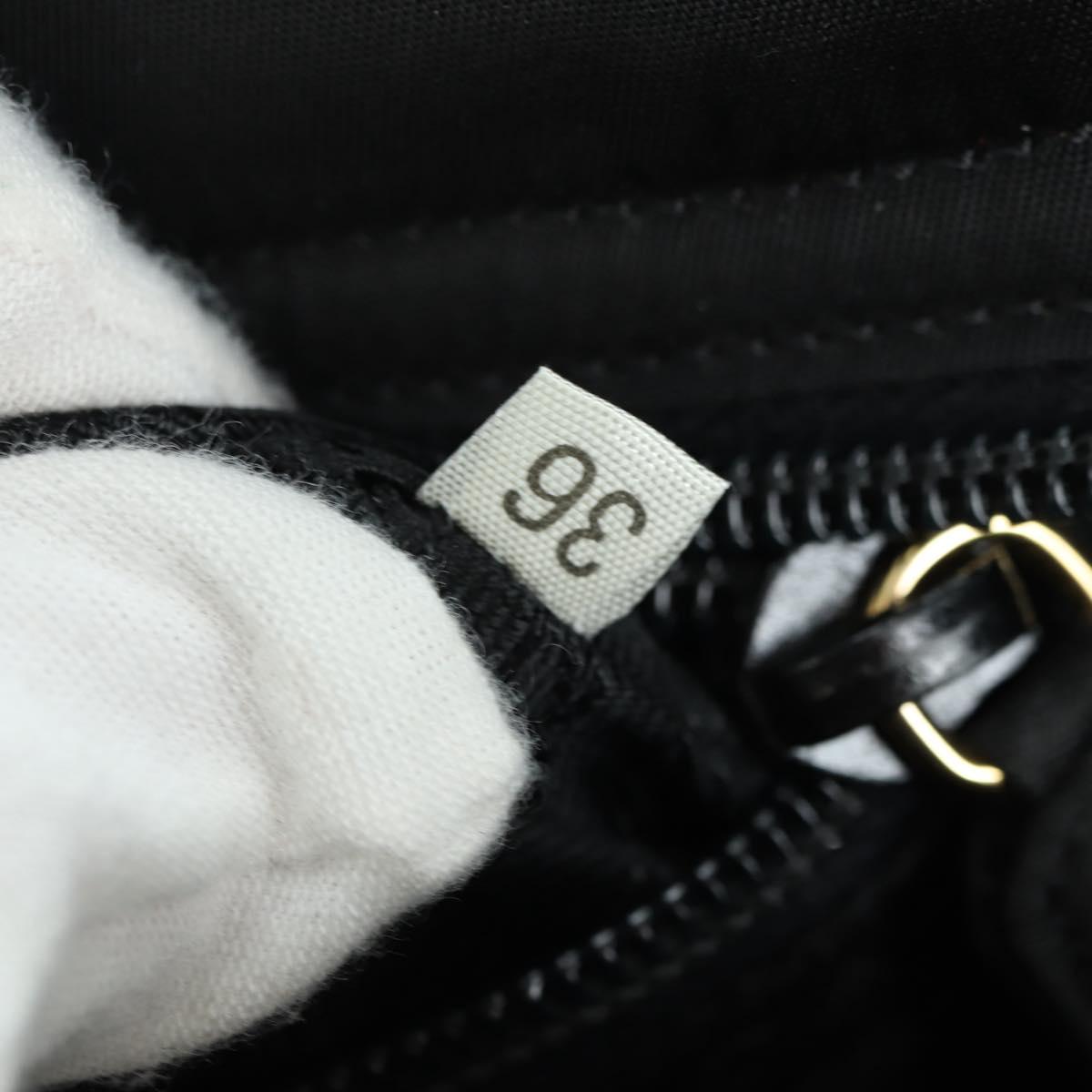PRADA Chain Hand Bag Nylon Black Gold B4019 Auth am11495V