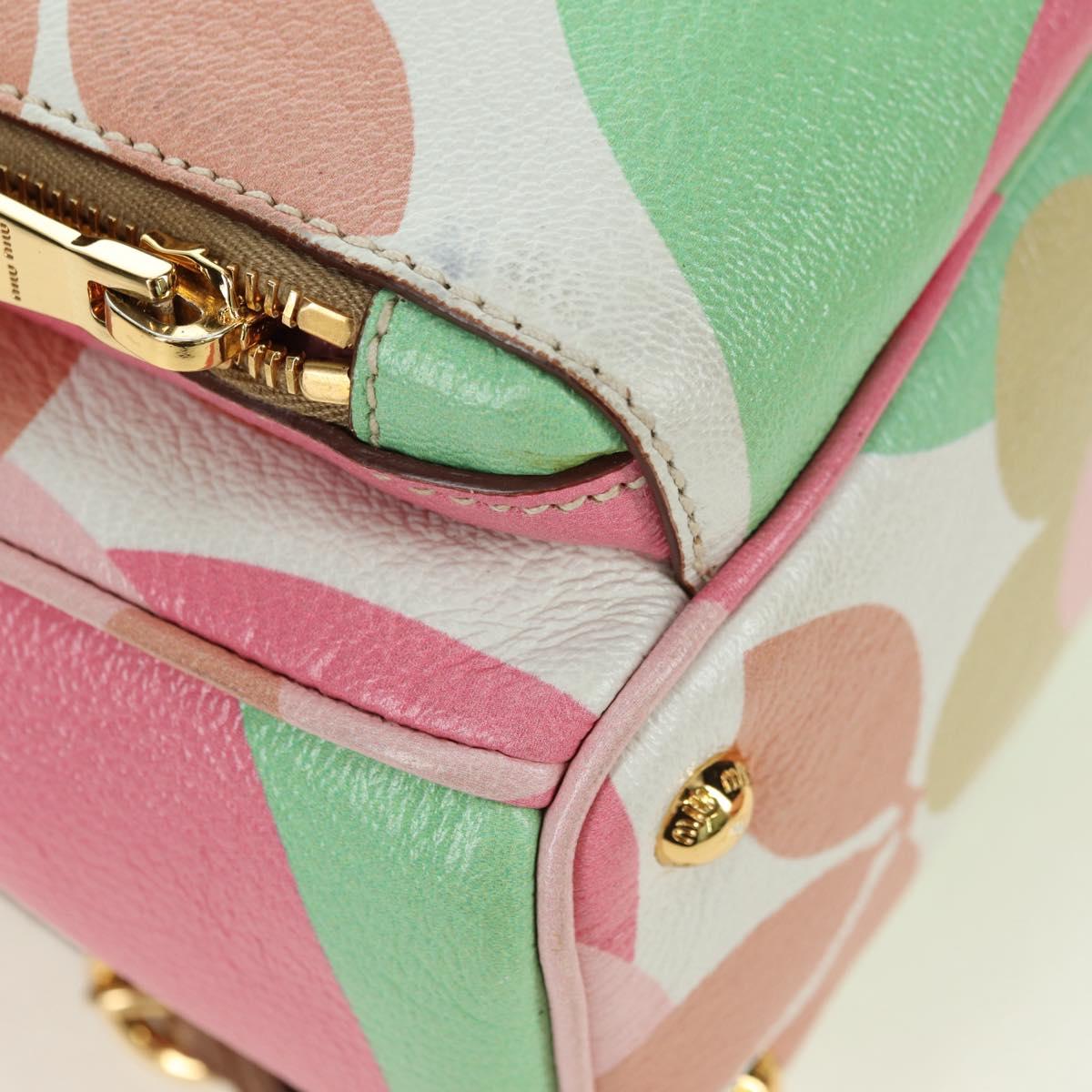 Miu Miu Backpack Leather Multicolor Gold Auth am11496V