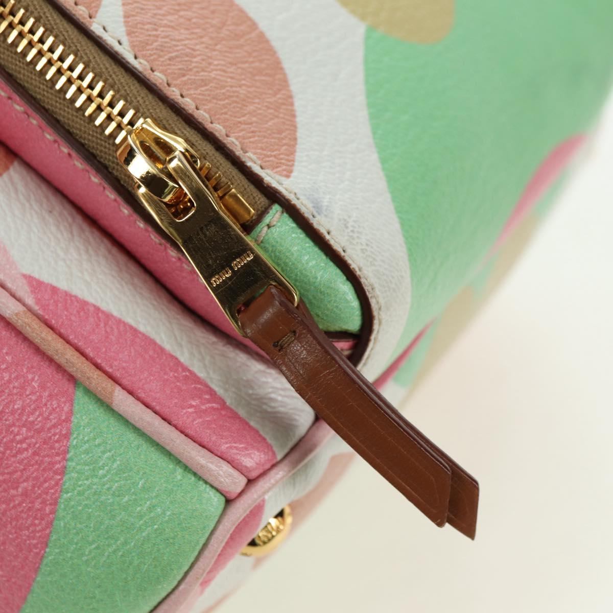 Miu Miu Backpack Leather Multicolor Gold Auth am11496V