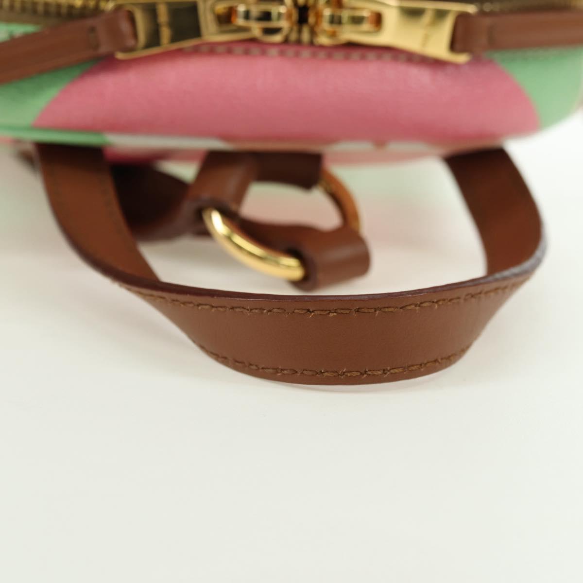 Miu Miu Backpack Leather Multicolor Gold Auth am11496V