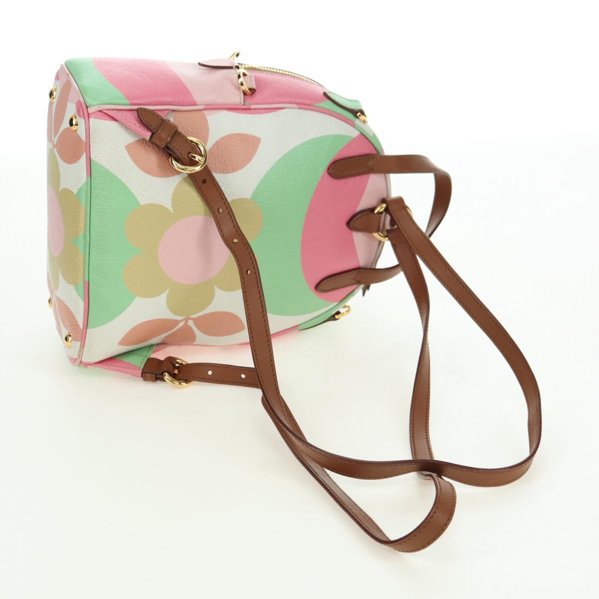 Miu Miu Backpack Leather Multicolor Gold Auth am11496V