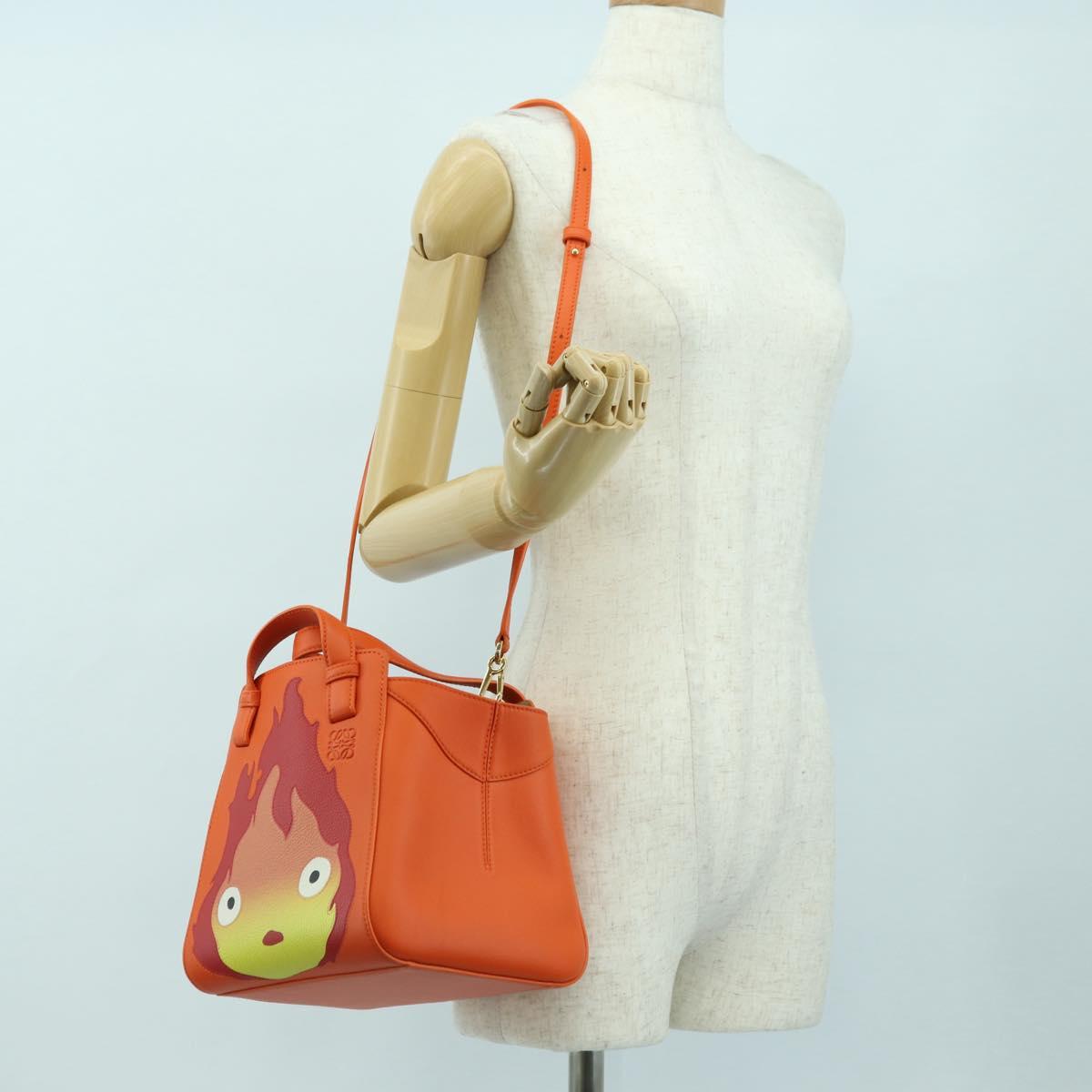 LOEWE × Studio Ghibli Calcifer Nugget Hammock Bag Leather Orange Auth am11499SM