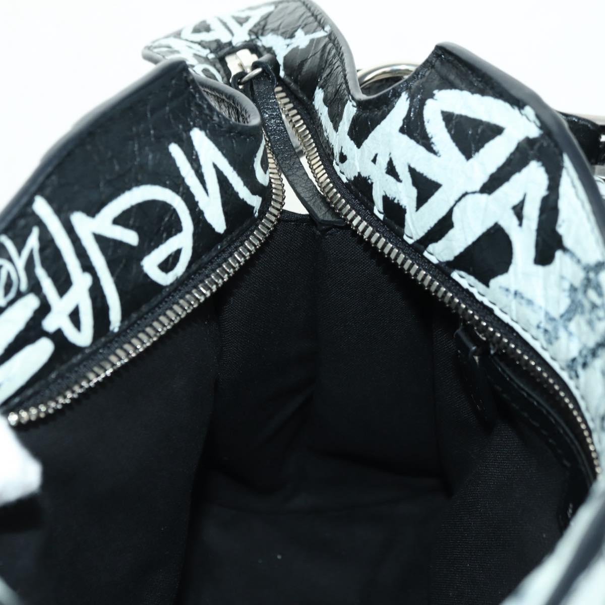 BALENCIAGA Neo Kago City XS Graffiti Bag Leather White 700940 Auth am11504SM