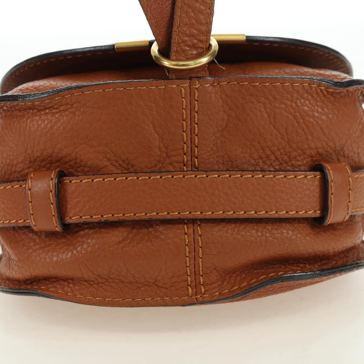 Chloe Small Saddle Bag Leather Brown Gold Auth am11505V
