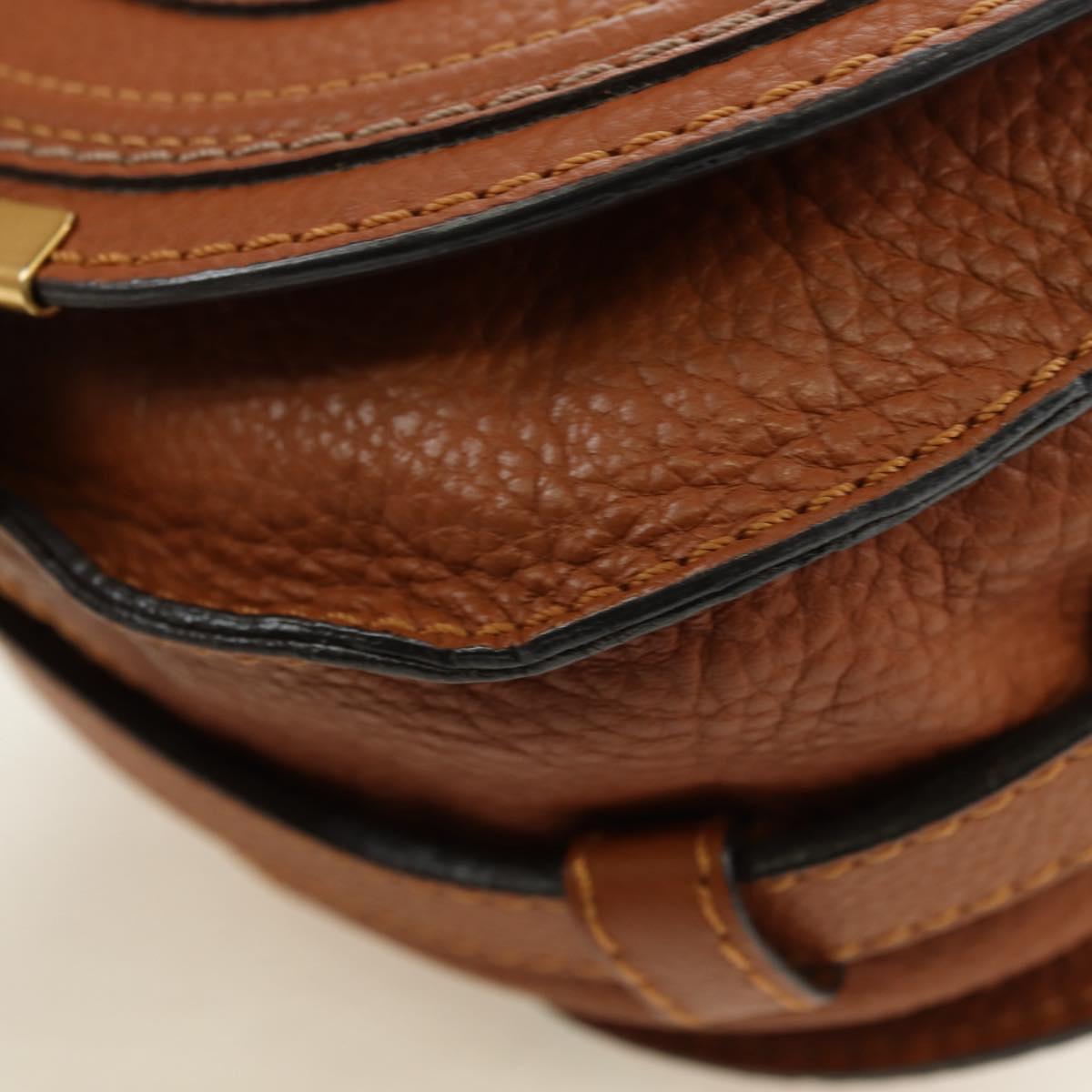 Chloe Small Saddle Bag Leather Brown Gold Auth am11505V