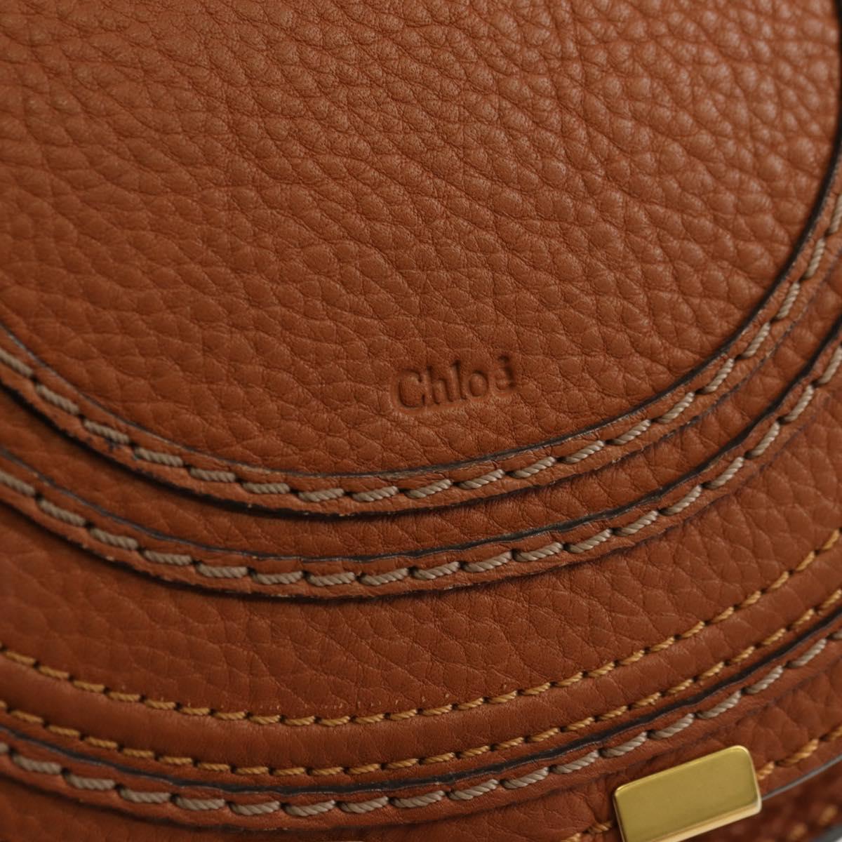 Chloe Small Saddle Bag Leather Brown Gold Auth am11505V