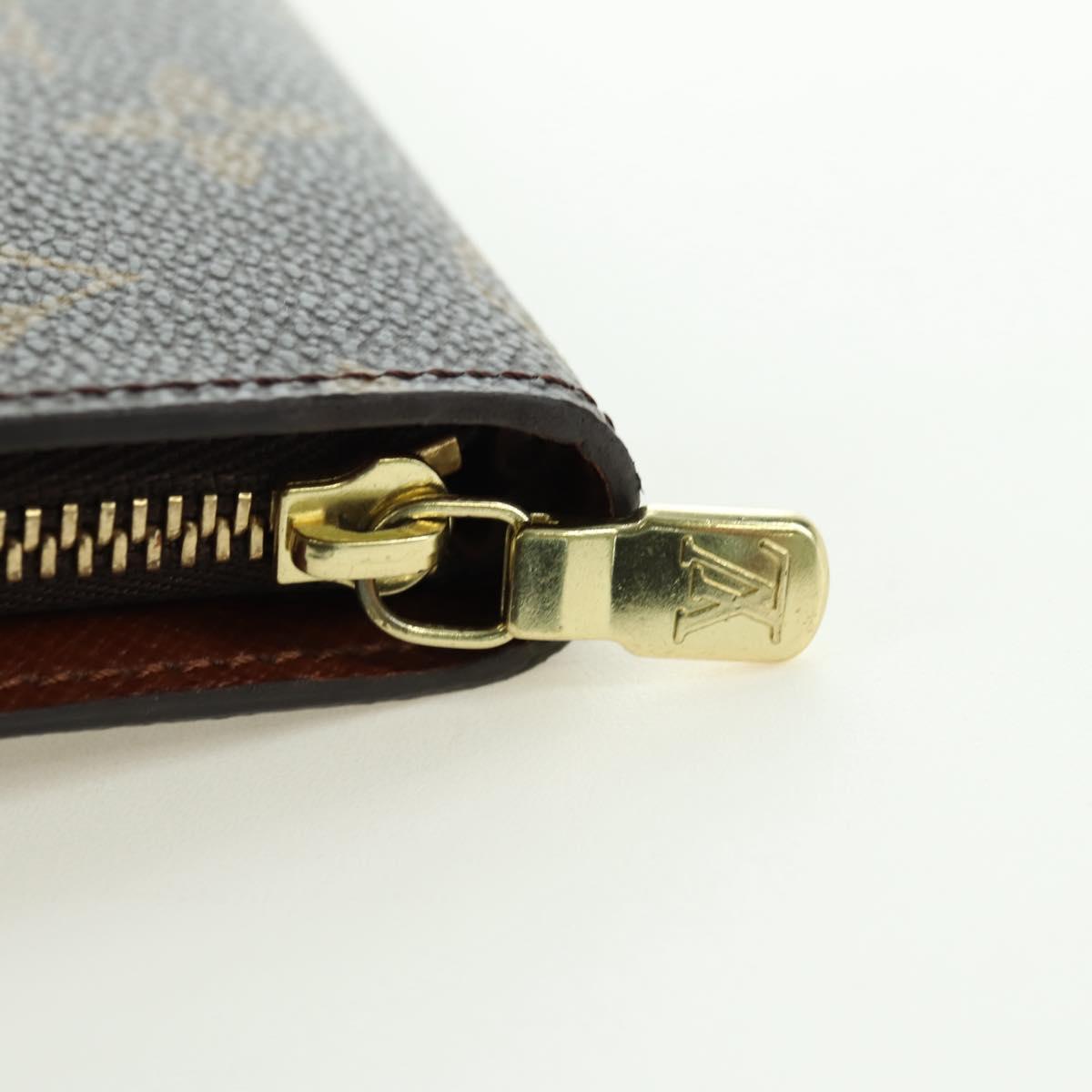 LOUIS VUITTON Monogram Porte Monnaie Zip Long Wallet M61727 LV Auth am11507V
