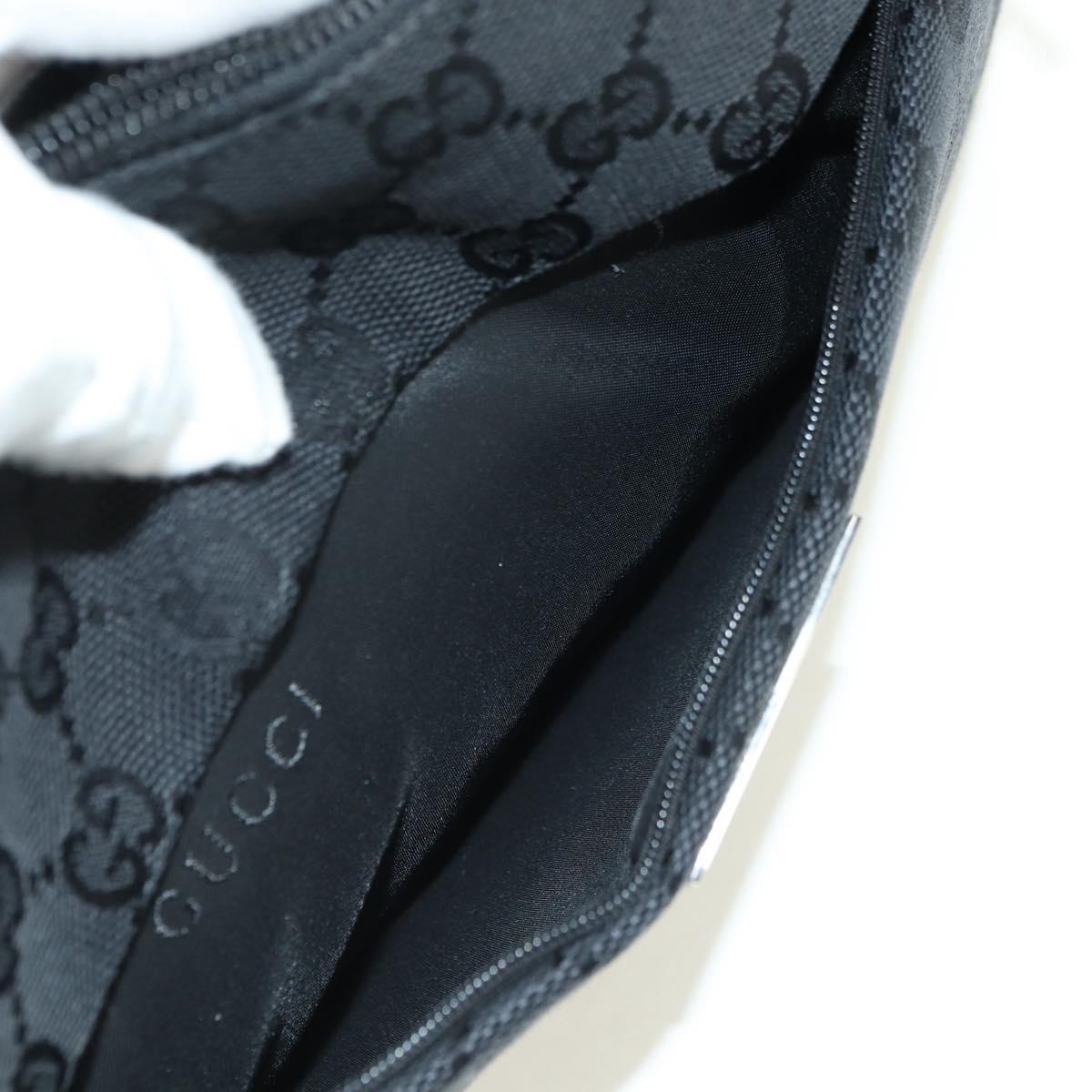 GUCCI Bamboo GG Canvas Hand Bag Black Silver 001 3865 Auth am11509A