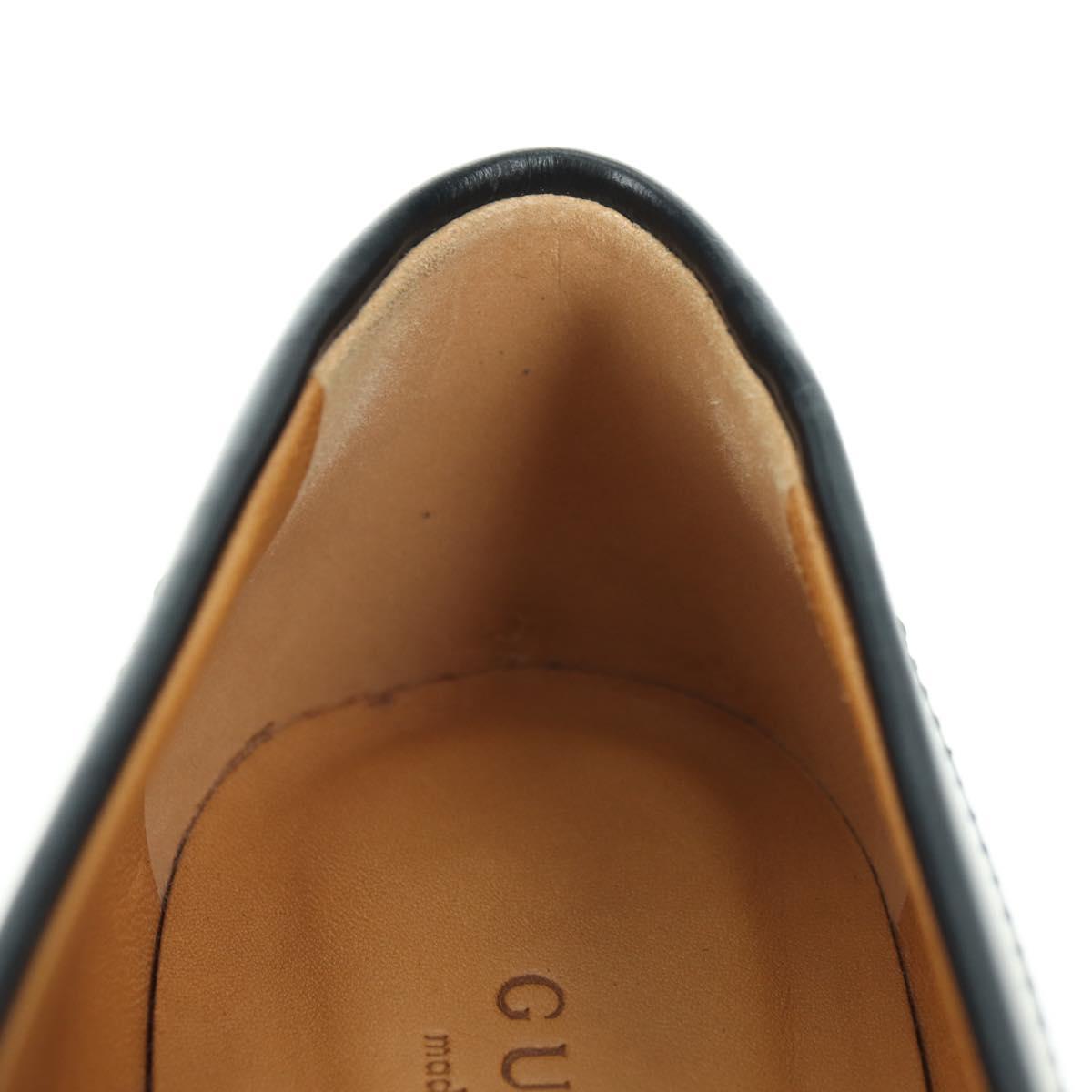 GUCCI loafers Sherry Round Toe Platform Leather 37 1/2 658920 Auth am11523V