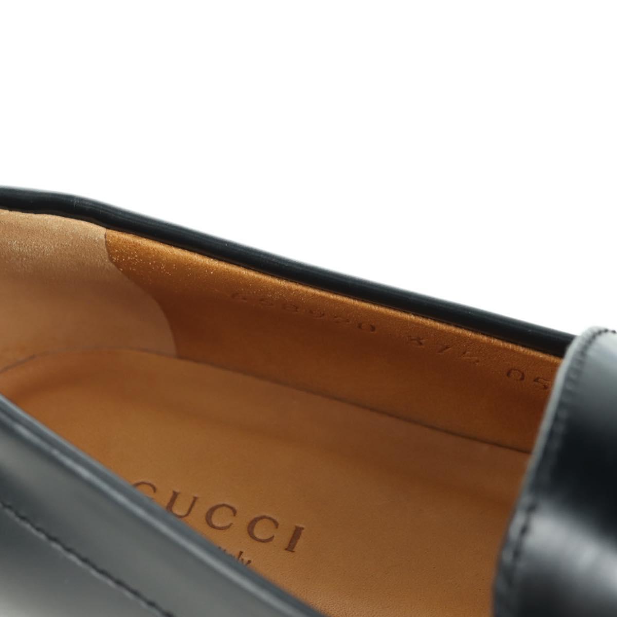 GUCCI loafers Sherry Round Toe Platform Leather 37 1/2 658920 Auth am11523V