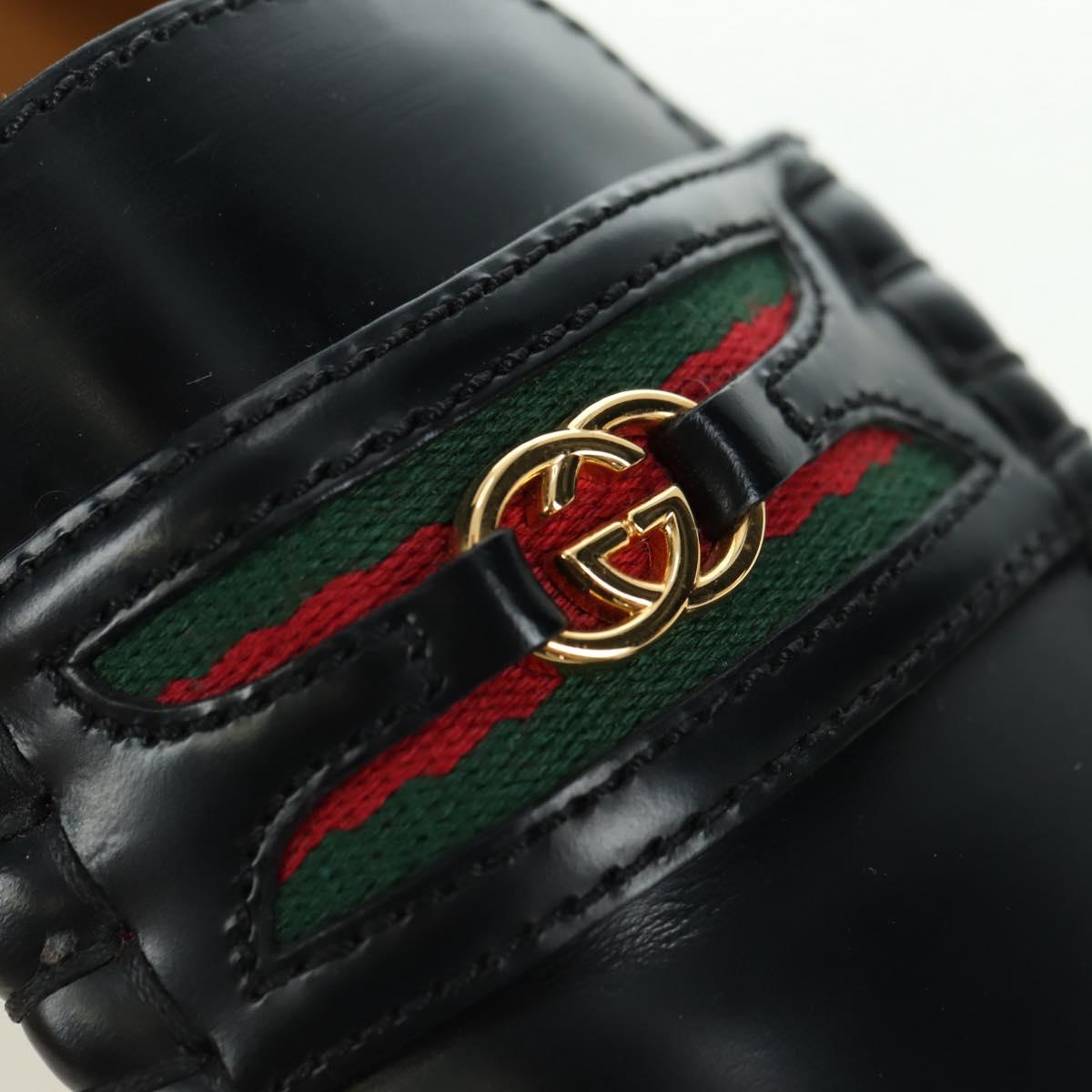 GUCCI loafers Sherry Round Toe Platform Leather 37 1/2 658920 Auth am11523V