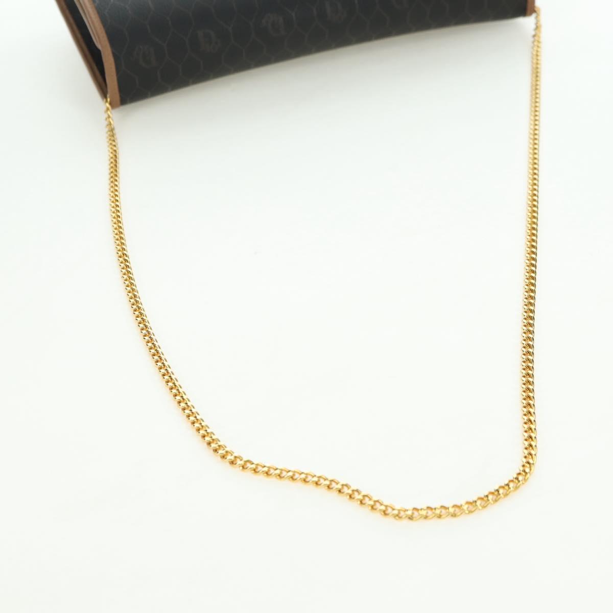 Christian Dior Honeycomb Canvas Chain Shoulder Bag PVC Gray Gold Auth am11525A