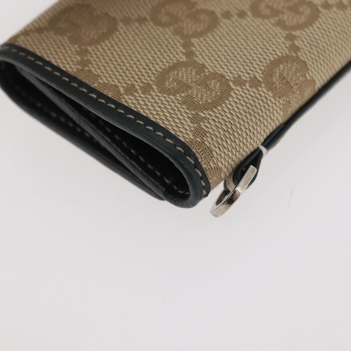 GUCCI GG Canvas Key Case Beige Green 131928 Auth am11528V