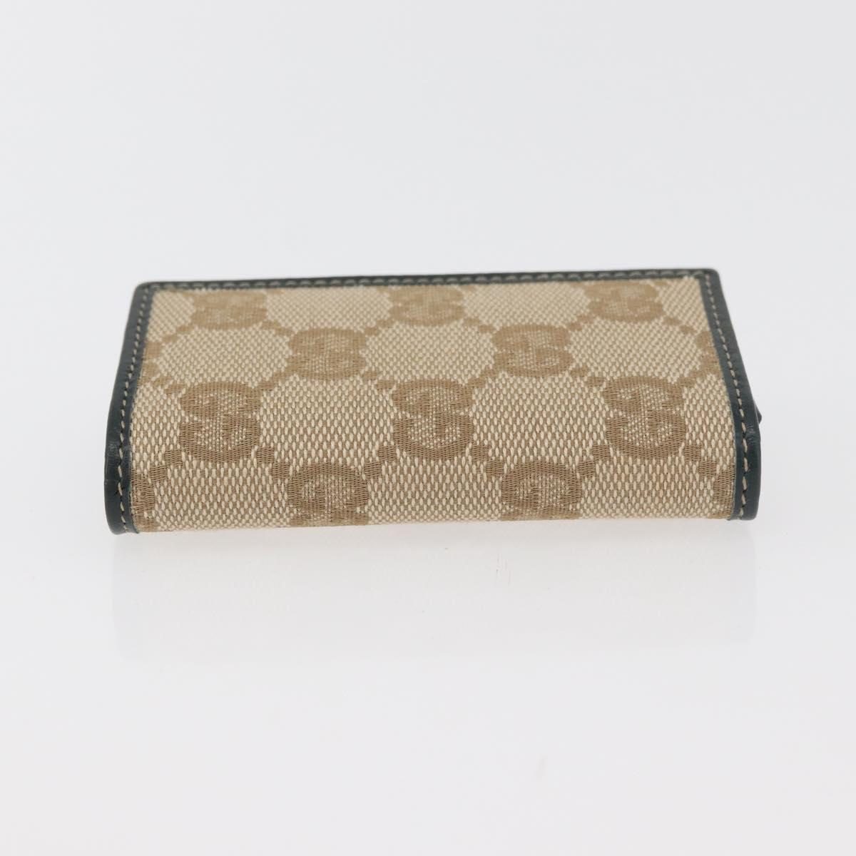 GUCCI GG Canvas Key Case Beige Green 131928 Auth am11528V
