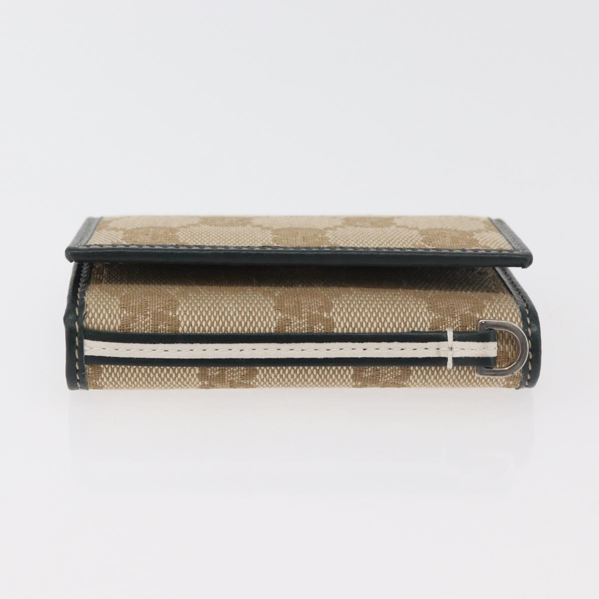 GUCCI GG Canvas Key Case Beige Green 131928 Auth am11528V