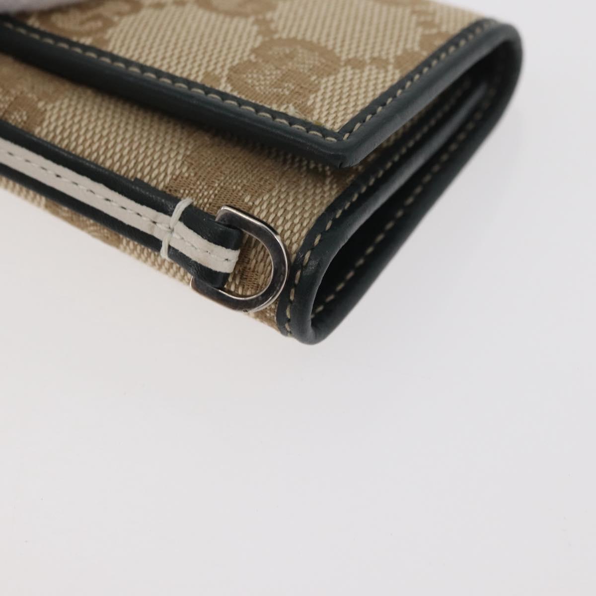 GUCCI GG Canvas Key Case Beige Green 131928 Auth am11528V