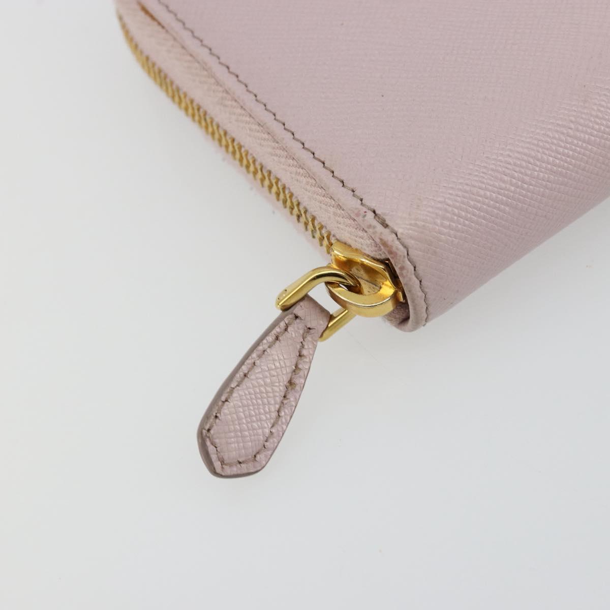 PRADA Ribbon Long Wallet Safiano leather Pink Gold Auth am11530