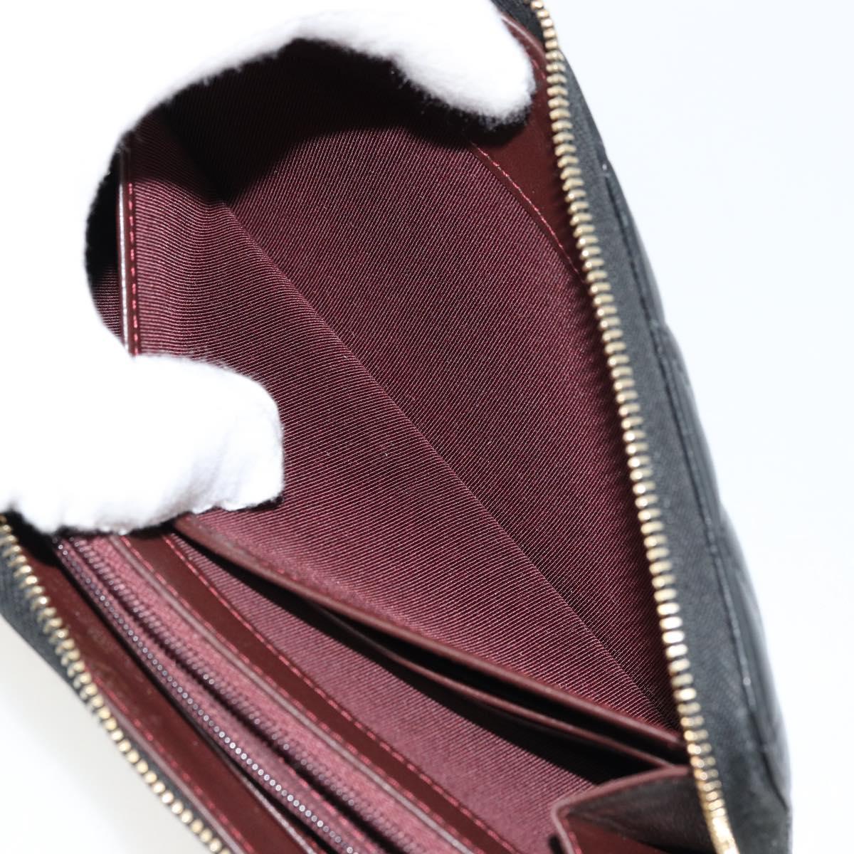 CHANEL Matelasse Long Wallet Lamb Skin Black Gold CC Auth am11540A