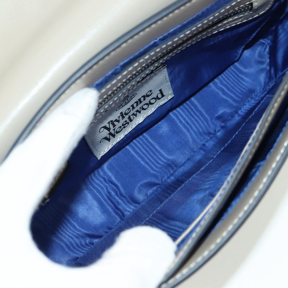 Vivienne Westwood Shoulder Bag Leather Blue Silver Auth am11542A