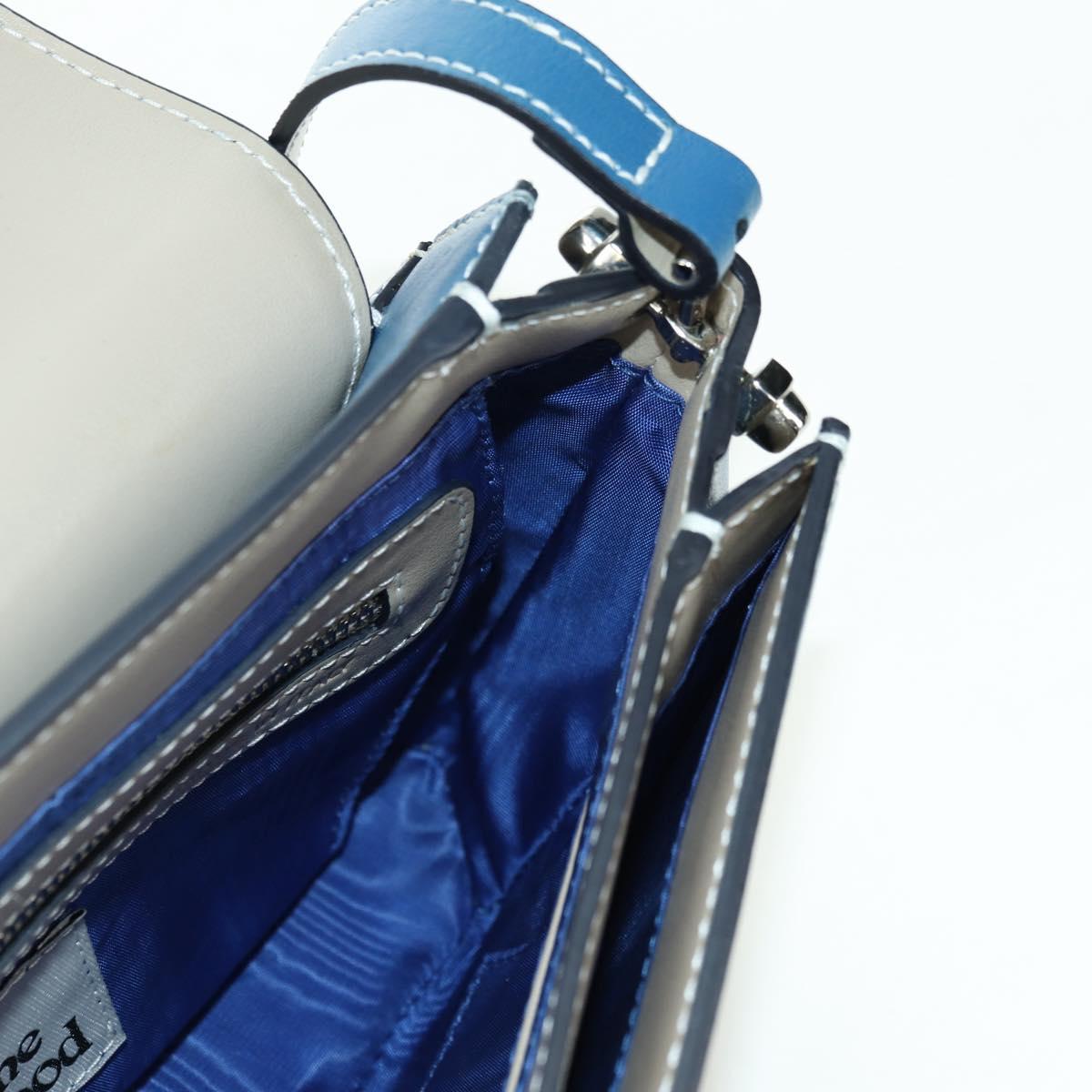 Vivienne Westwood Shoulder Bag Leather Blue Silver Auth am11542A