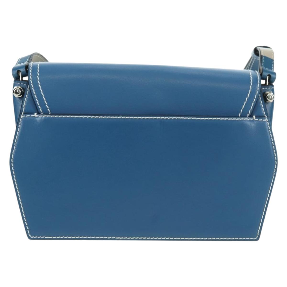 Vivienne Westwood Shoulder Bag Leather Blue Silver Auth am11542A