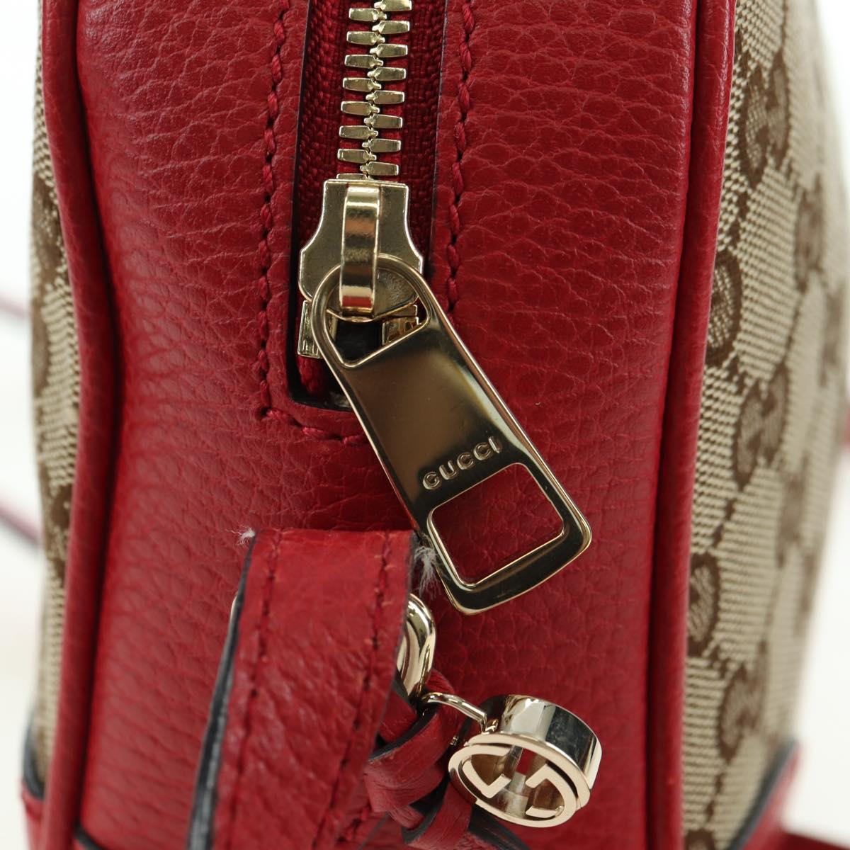 GUCCI GG Canvas Shoulder Bag Beige Gold 449413 Auth am11547V