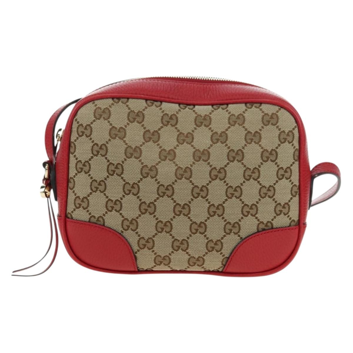 GUCCI GG Canvas Shoulder Bag Beige Gold 449413 Auth am11547V