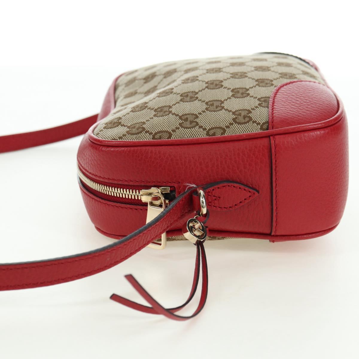 GUCCI GG Canvas Shoulder Bag Beige Gold 449413 Auth am11547V