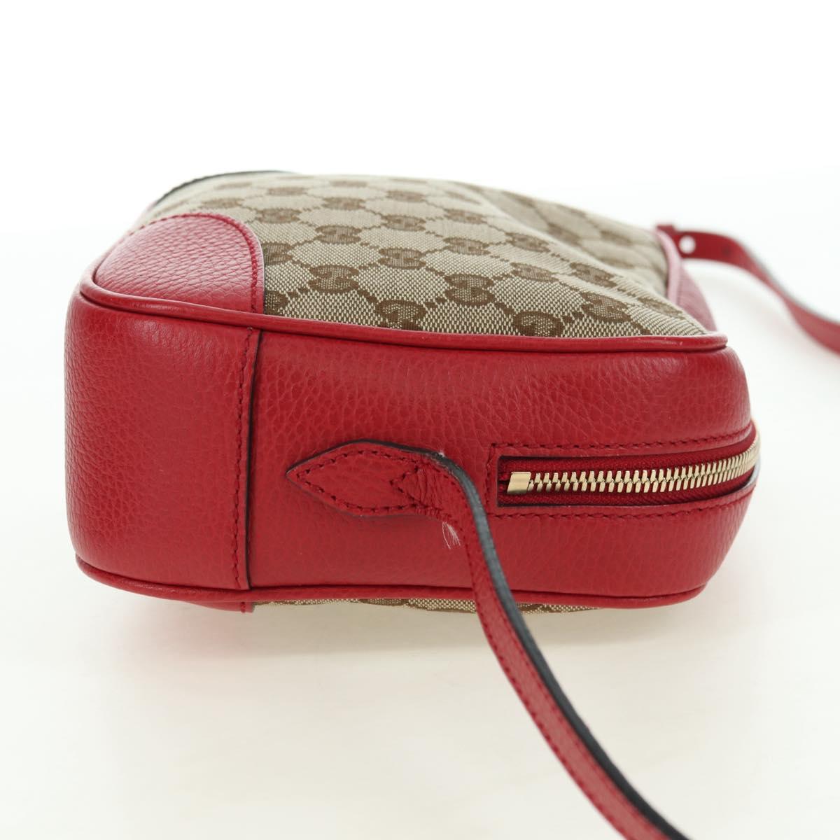 GUCCI GG Canvas Shoulder Bag Beige Gold 449413 Auth am11547V