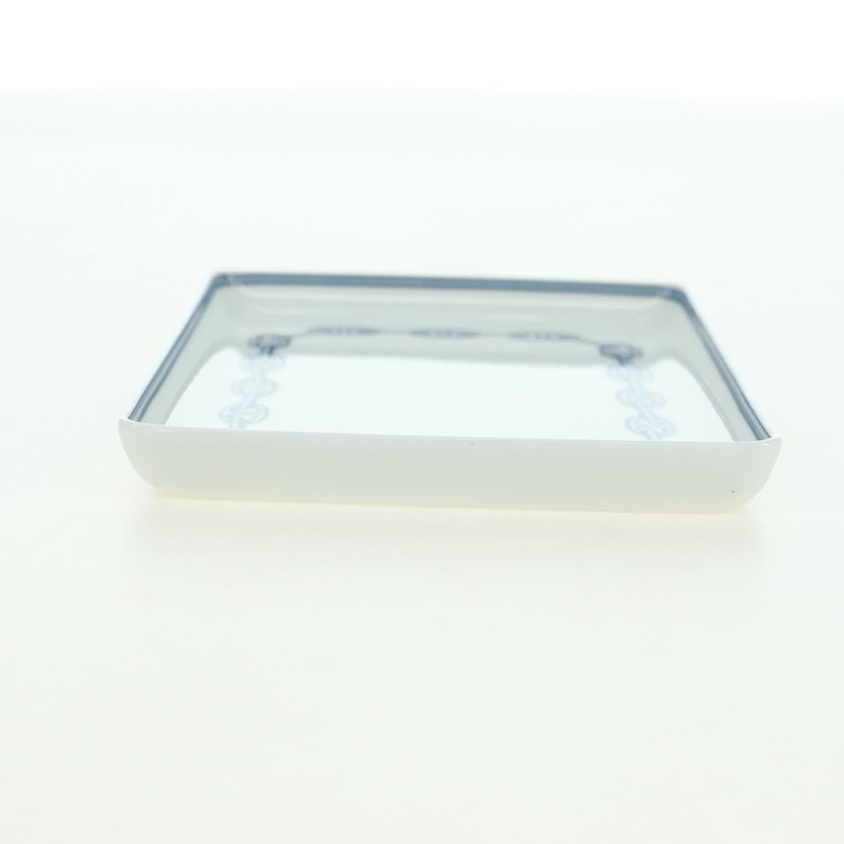 HERMES Shane Dunkle Plate Pottery White Navy Auth am11550A